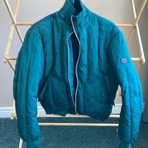 Armani exchange duck down teal color bomber jacket
